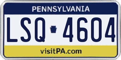 PA license plate LSQ4604