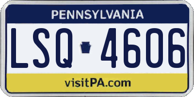 PA license plate LSQ4606