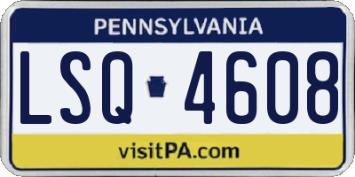 PA license plate LSQ4608