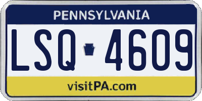 PA license plate LSQ4609