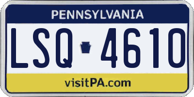 PA license plate LSQ4610