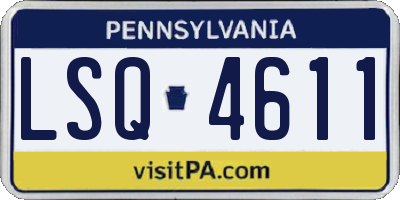 PA license plate LSQ4611