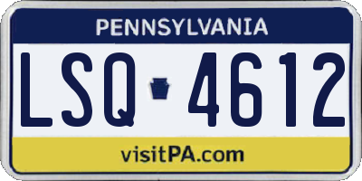 PA license plate LSQ4612