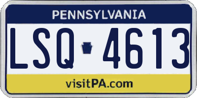 PA license plate LSQ4613