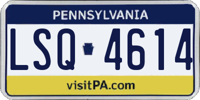 PA license plate LSQ4614