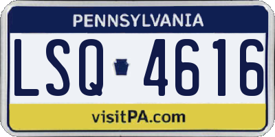 PA license plate LSQ4616
