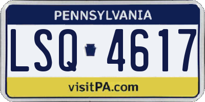 PA license plate LSQ4617