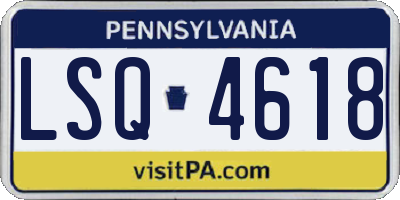 PA license plate LSQ4618