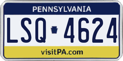 PA license plate LSQ4624