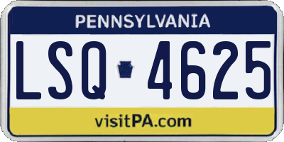 PA license plate LSQ4625