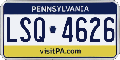 PA license plate LSQ4626