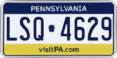 PA license plate LSQ4629