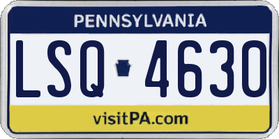 PA license plate LSQ4630