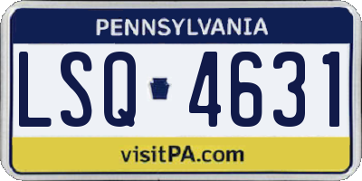 PA license plate LSQ4631