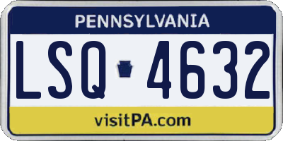 PA license plate LSQ4632