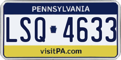 PA license plate LSQ4633