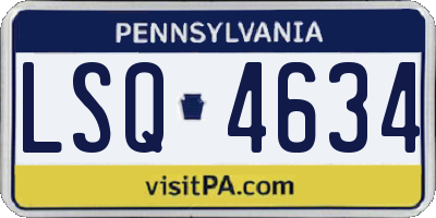 PA license plate LSQ4634