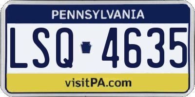 PA license plate LSQ4635