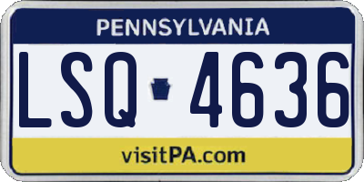 PA license plate LSQ4636