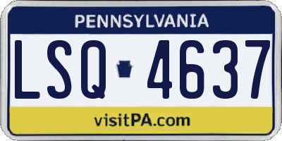 PA license plate LSQ4637
