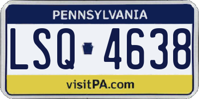 PA license plate LSQ4638