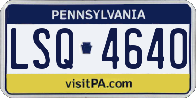PA license plate LSQ4640