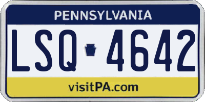 PA license plate LSQ4642