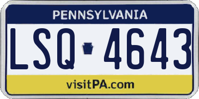 PA license plate LSQ4643