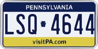 PA license plate LSQ4644