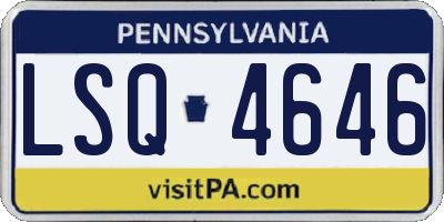 PA license plate LSQ4646