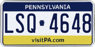 PA license plate LSQ4648