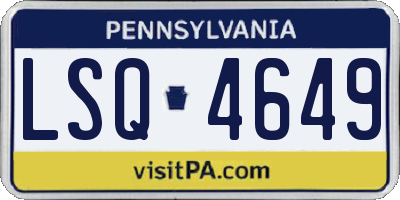 PA license plate LSQ4649