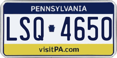 PA license plate LSQ4650