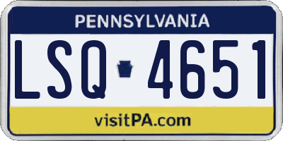 PA license plate LSQ4651