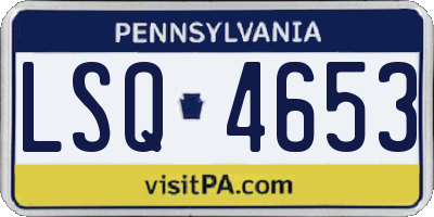 PA license plate LSQ4653