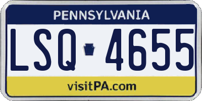 PA license plate LSQ4655