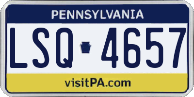 PA license plate LSQ4657