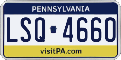 PA license plate LSQ4660