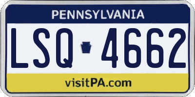 PA license plate LSQ4662