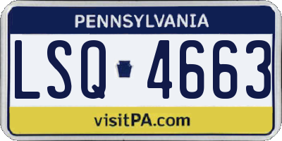 PA license plate LSQ4663
