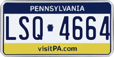 PA license plate LSQ4664