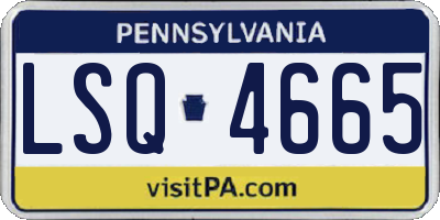 PA license plate LSQ4665