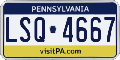 PA license plate LSQ4667