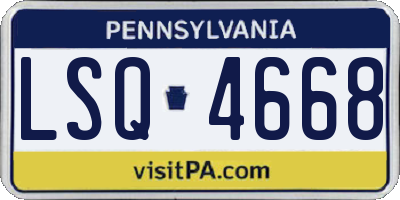 PA license plate LSQ4668