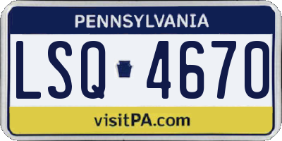 PA license plate LSQ4670
