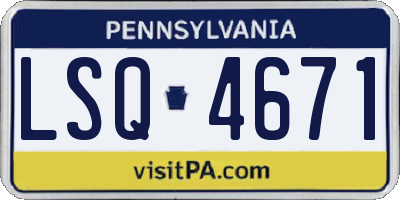 PA license plate LSQ4671