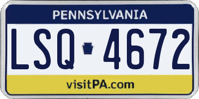 PA license plate LSQ4672