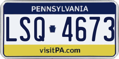 PA license plate LSQ4673