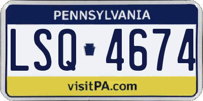PA license plate LSQ4674