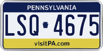 PA license plate LSQ4675